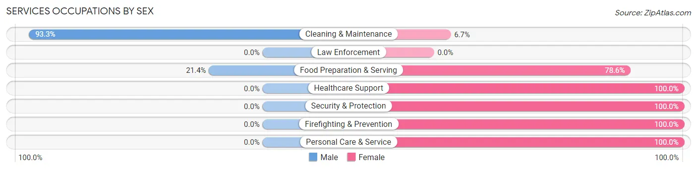 Services Occupations by Sex in Zip Code 53522