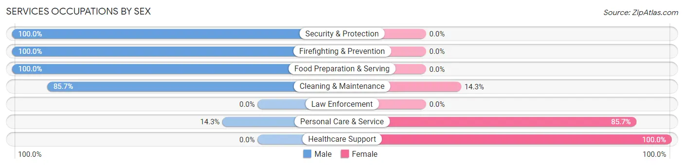 Services Occupations by Sex in Zip Code 53526
