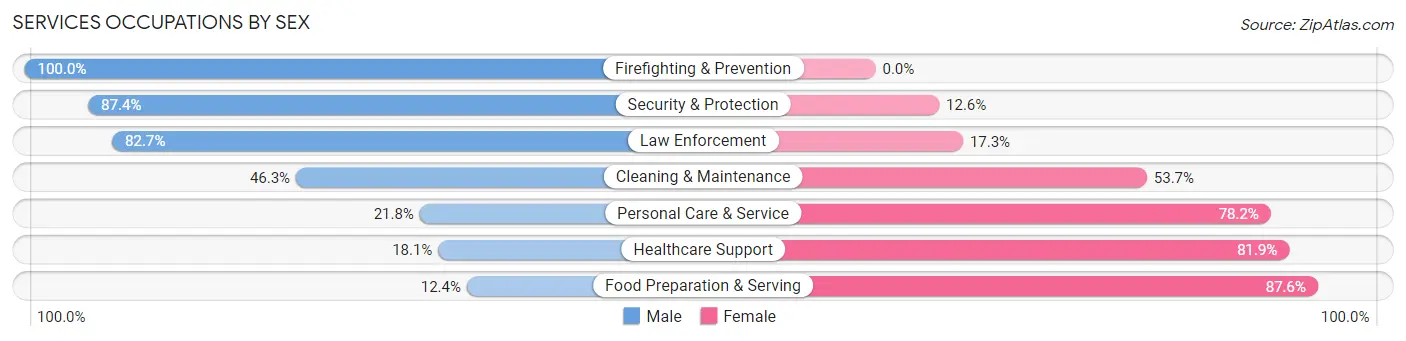 Services Occupations by Sex in Zip Code 53532
