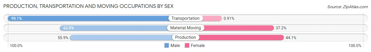 Production, Transportation and Moving Occupations by Sex in Zip Code 53533