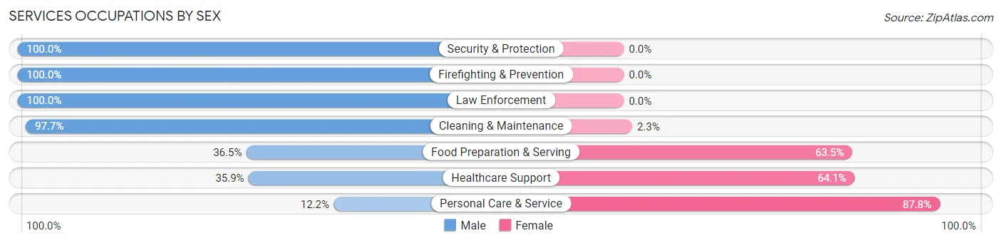 Services Occupations by Sex in Zip Code 53533