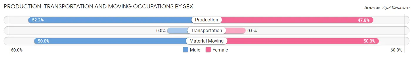Production, Transportation and Moving Occupations by Sex in Zip Code 53540