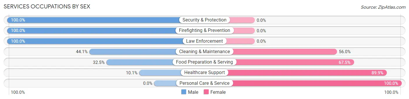 Services Occupations by Sex in Zip Code 53551