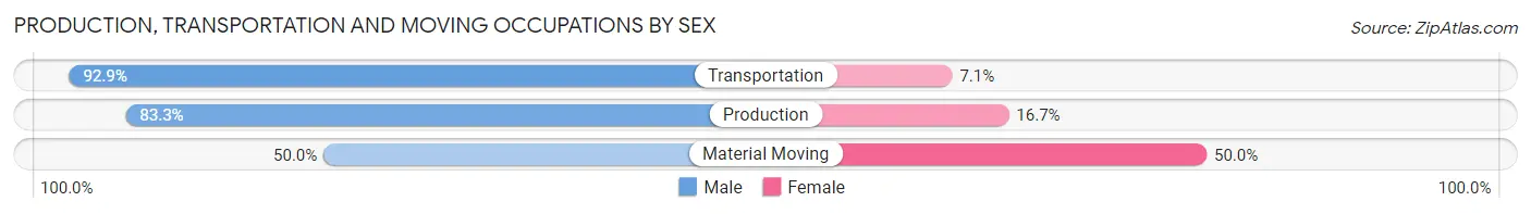 Production, Transportation and Moving Occupations by Sex in Zip Code 53569