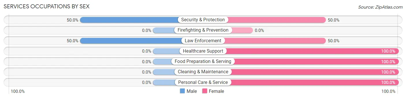Services Occupations by Sex in Zip Code 53810