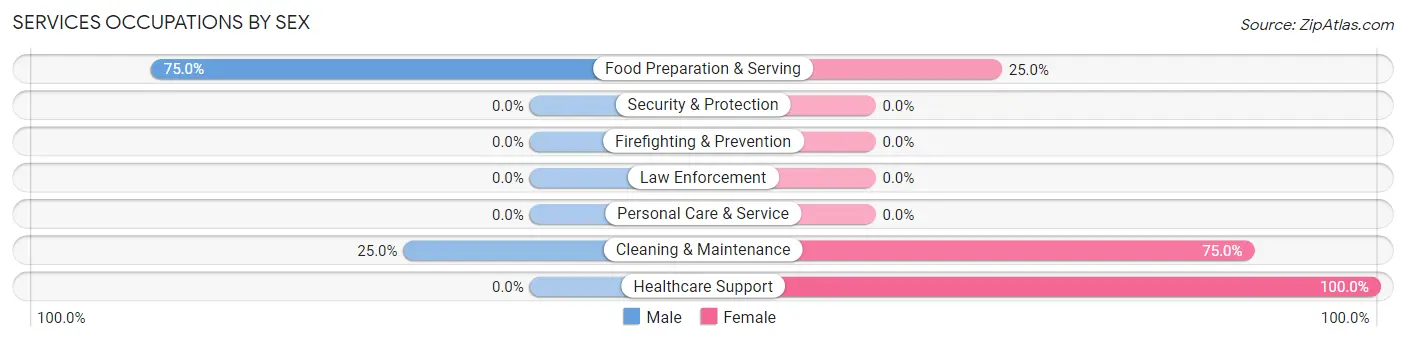 Services Occupations by Sex in Zip Code 53817