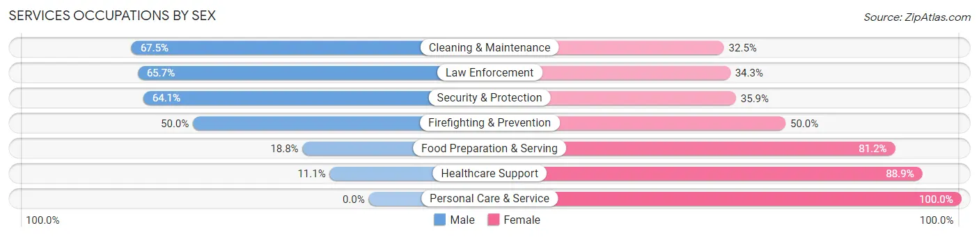 Services Occupations by Sex in Zip Code 53919
