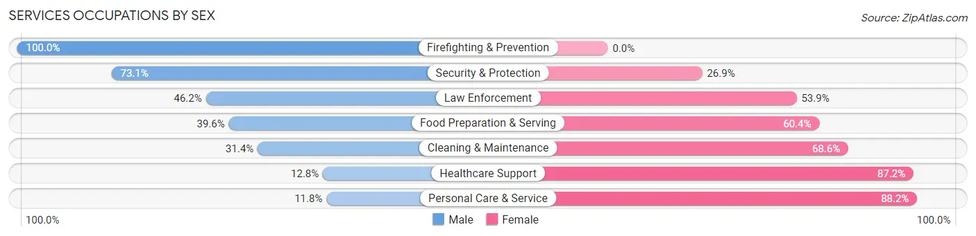 Services Occupations by Sex in Zip Code 53932
