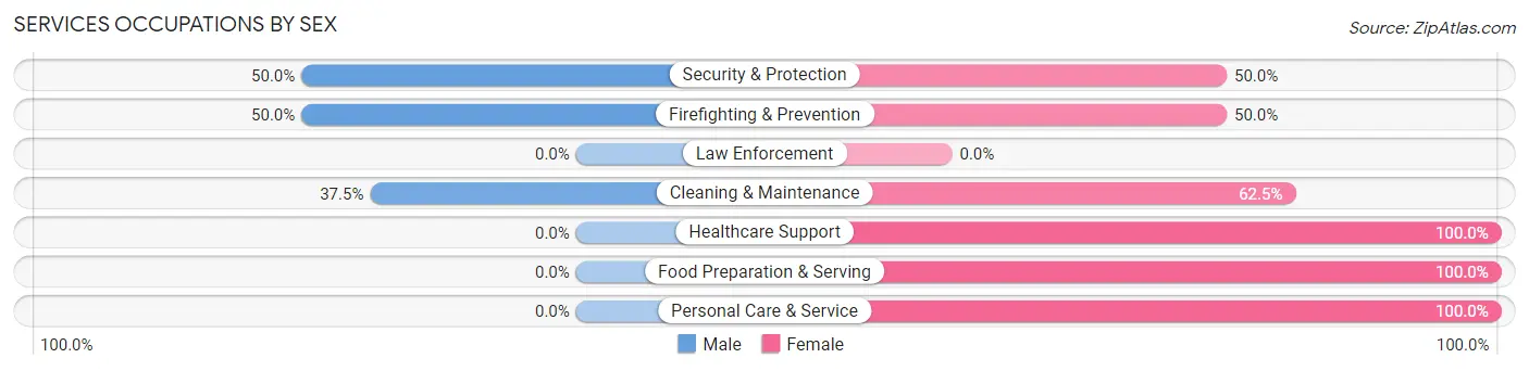 Services Occupations by Sex in Zip Code 53935