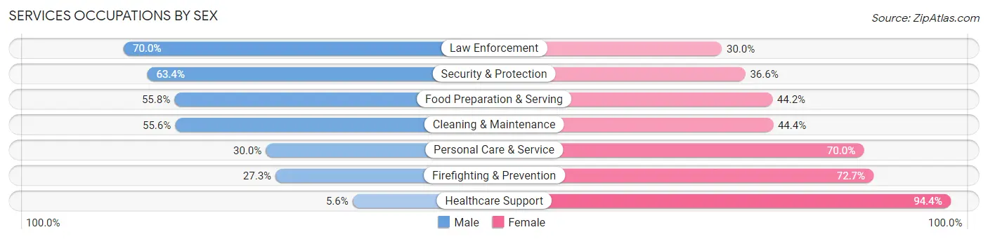 Services Occupations by Sex in Zip Code 53946