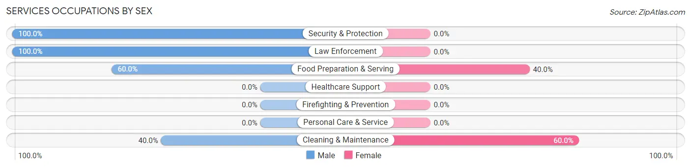 Services Occupations by Sex in Zip Code 53947