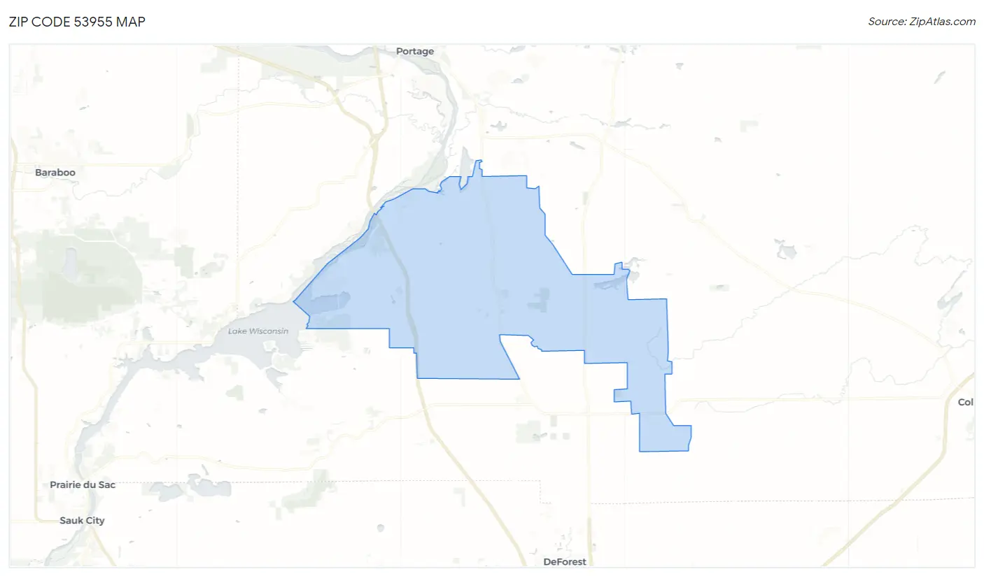 Zip Code 53955 Map