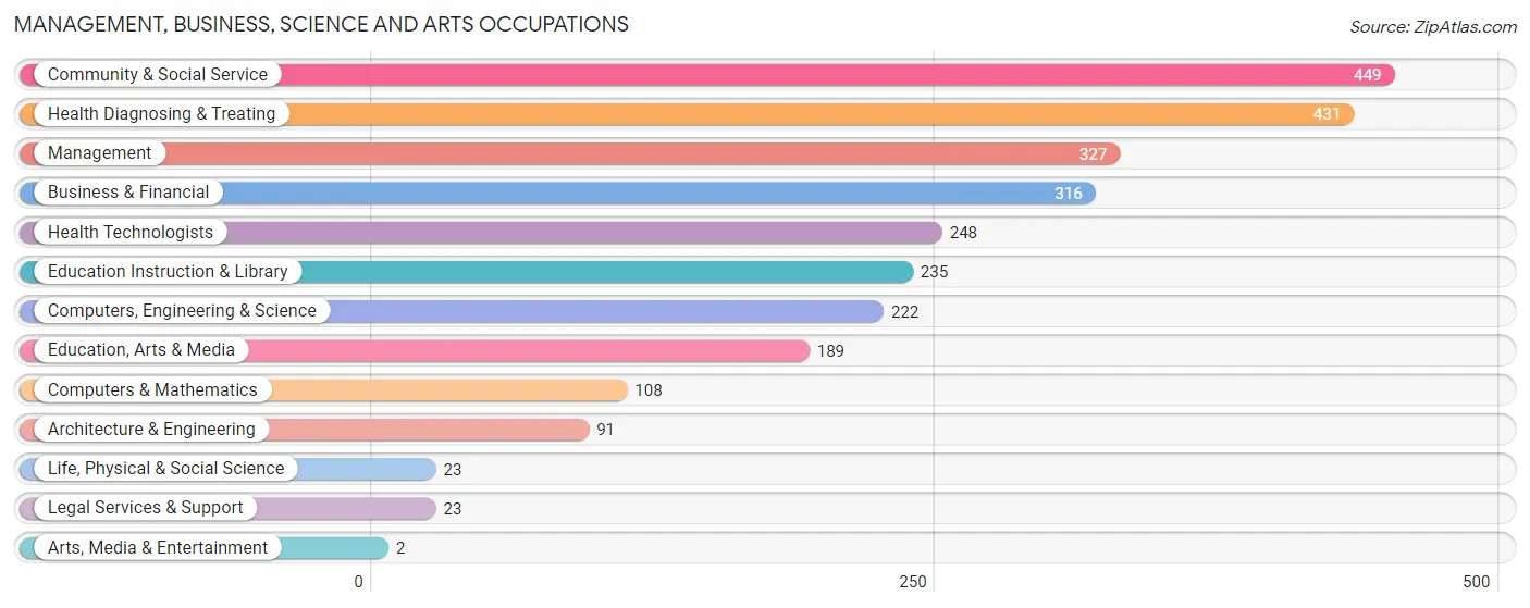 Management, Business, Science and Arts Occupations in Zip Code 53963