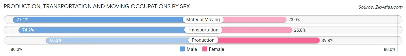Production, Transportation and Moving Occupations by Sex in Zip Code 53968