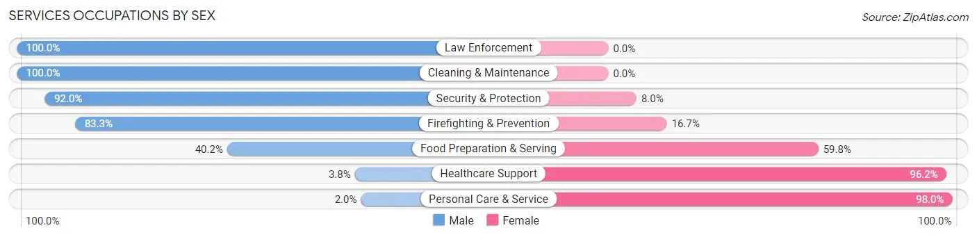 Services Occupations by Sex in Zip Code 54110