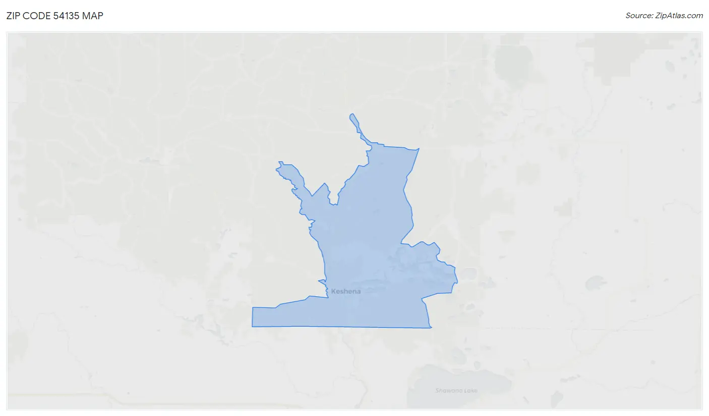 Zip Code 54135 Map