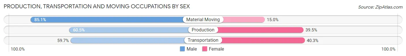 Production, Transportation and Moving Occupations by Sex in Zip Code 54139