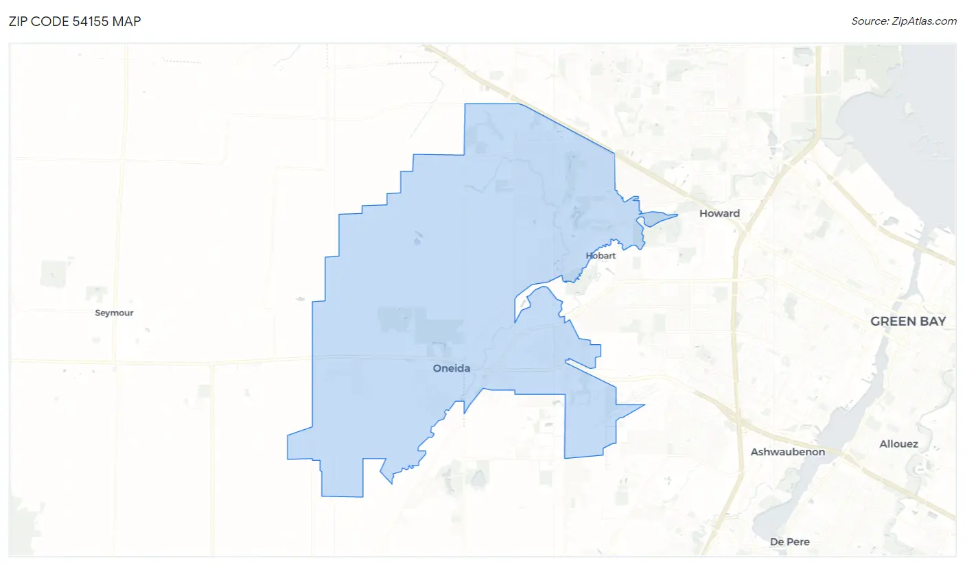 Zip Code 54155 Map