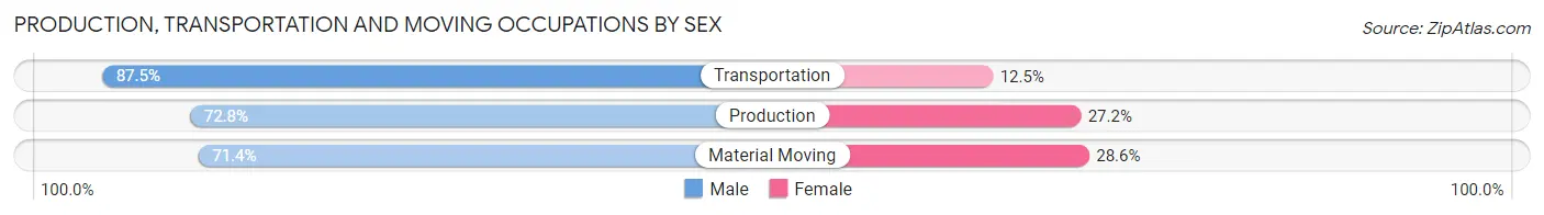 Production, Transportation and Moving Occupations by Sex in Zip Code 54159