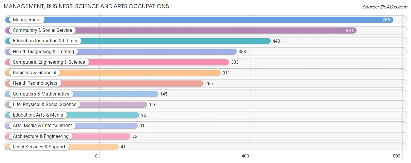 Management, Business, Science and Arts Occupations in Zip Code 54166