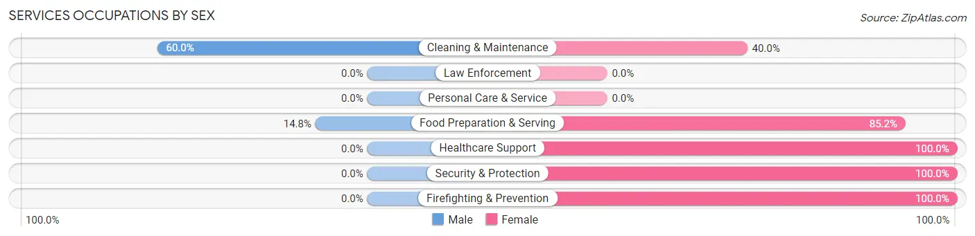 Services Occupations by Sex in Zip Code 54175