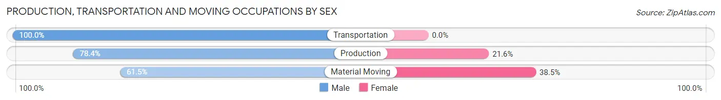 Production, Transportation and Moving Occupations by Sex in Zip Code 54213
