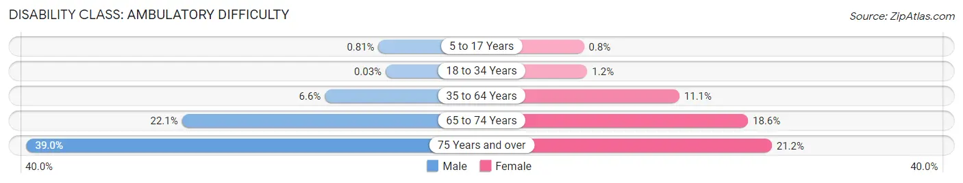 Disability in Zip Code 54303: <span>Ambulatory Difficulty</span>