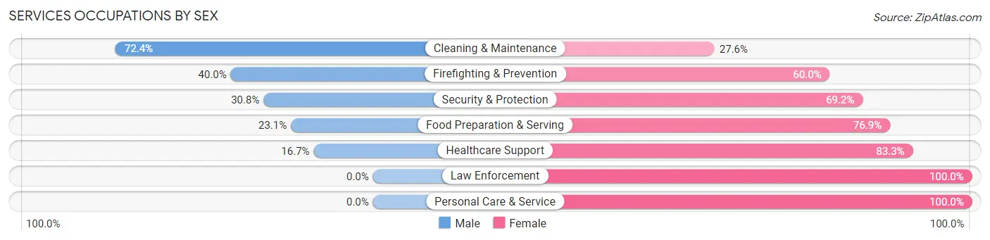 Services Occupations by Sex in Zip Code 54407