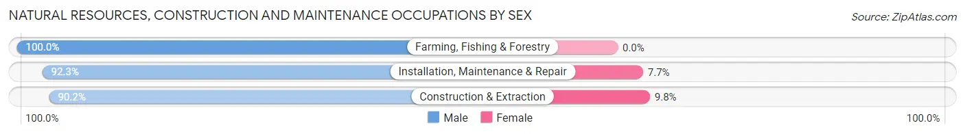 Natural Resources, Construction and Maintenance Occupations by Sex in Zip Code 54427