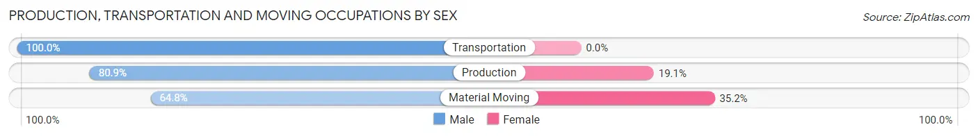 Production, Transportation and Moving Occupations by Sex in Zip Code 54435
