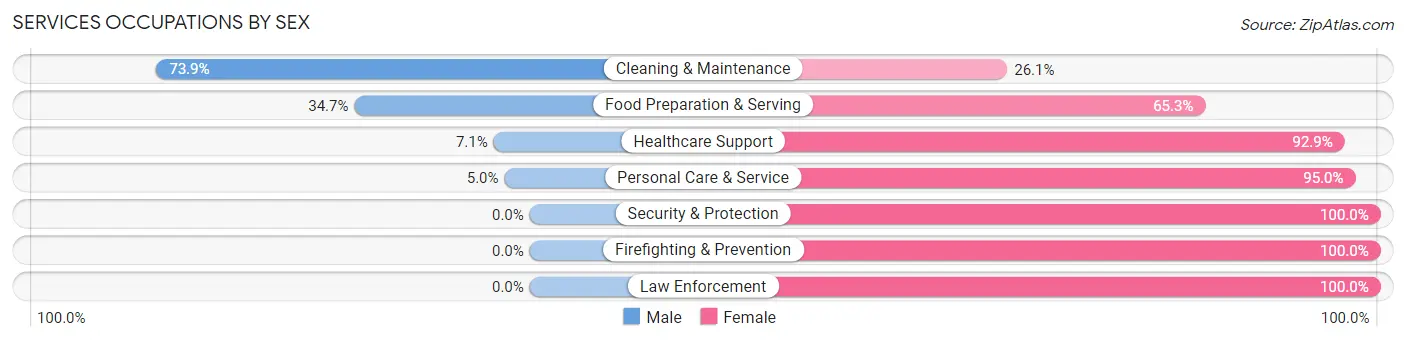 Services Occupations by Sex in Zip Code 54440