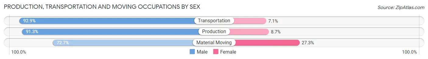 Production, Transportation and Moving Occupations by Sex in Zip Code 54441