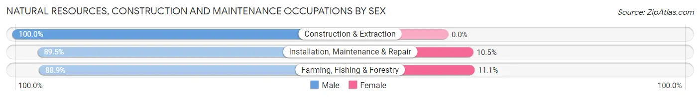 Natural Resources, Construction and Maintenance Occupations by Sex in Zip Code 54469