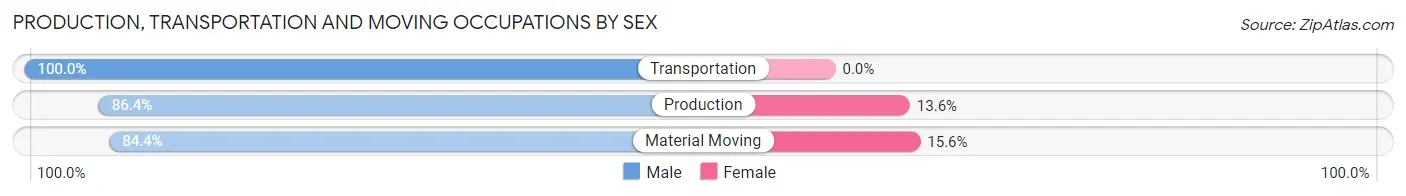 Production, Transportation and Moving Occupations by Sex in Zip Code 54473