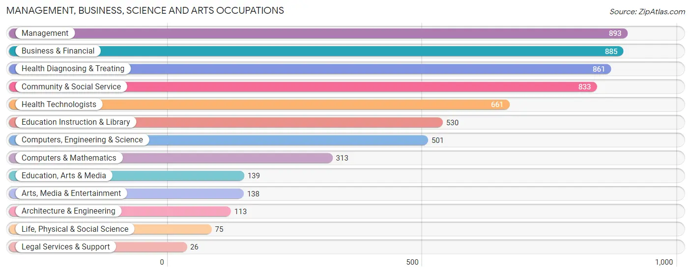 Management, Business, Science and Arts Occupations in Zip Code 54476