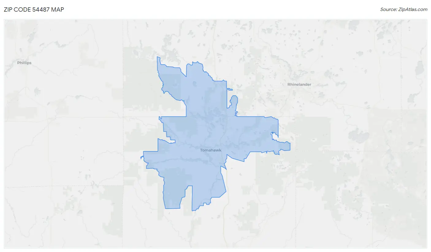 Zip Code 54487 Map