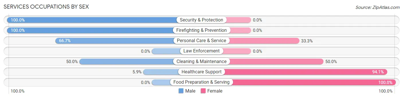 Services Occupations by Sex in Zip Code 54493