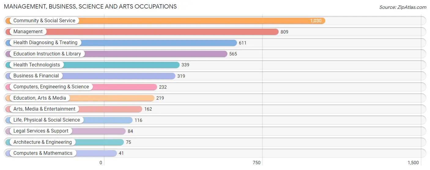 Management, Business, Science and Arts Occupations in Zip Code 54501