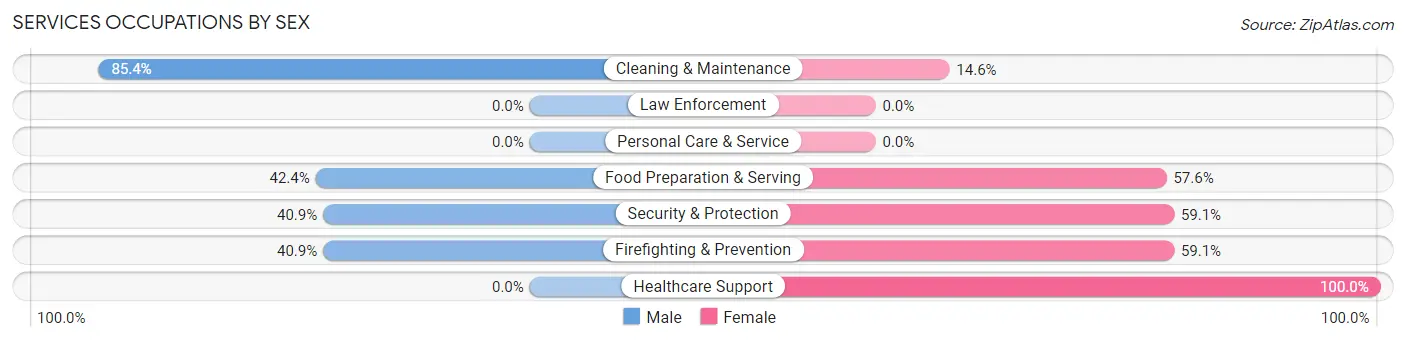 Services Occupations by Sex in Zip Code 54512