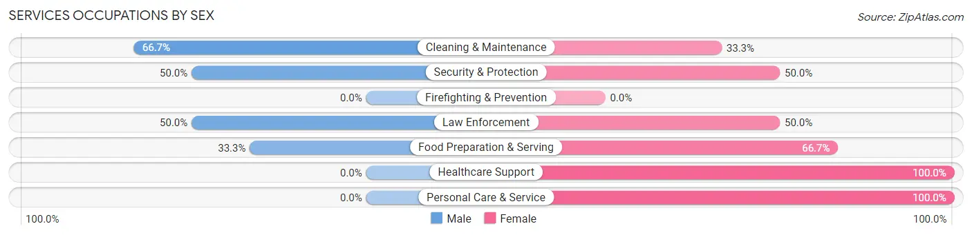 Services Occupations by Sex in Zip Code 54513