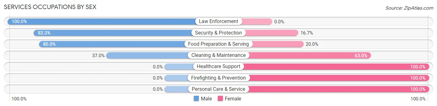 Services Occupations by Sex in Zip Code 54524