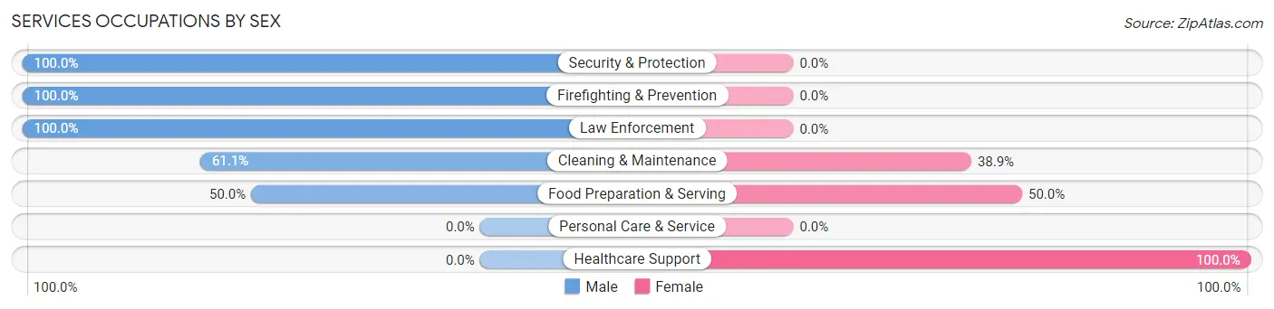 Services Occupations by Sex in Zip Code 54526
