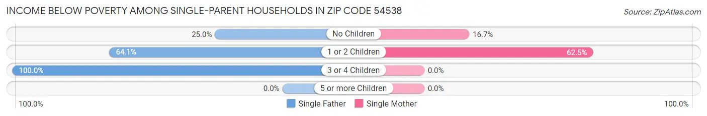 Income Below Poverty Among Single-Parent Households in Zip Code 54538