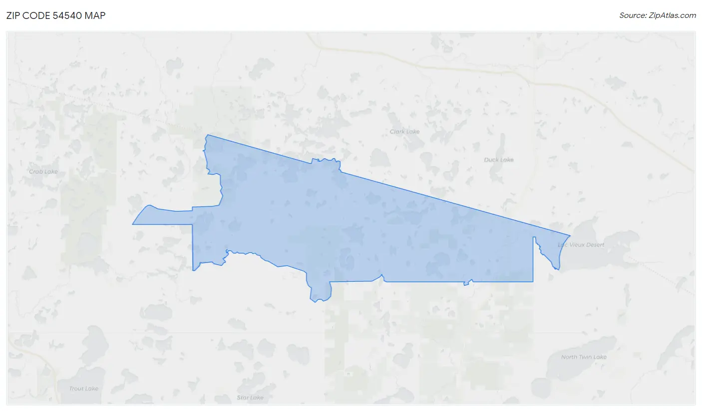 Zip Code 54540 Map