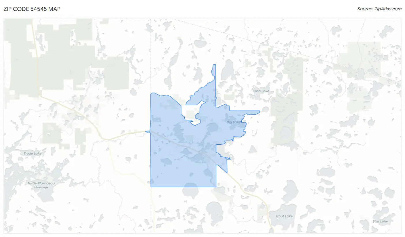 Zip Code 54545 Map