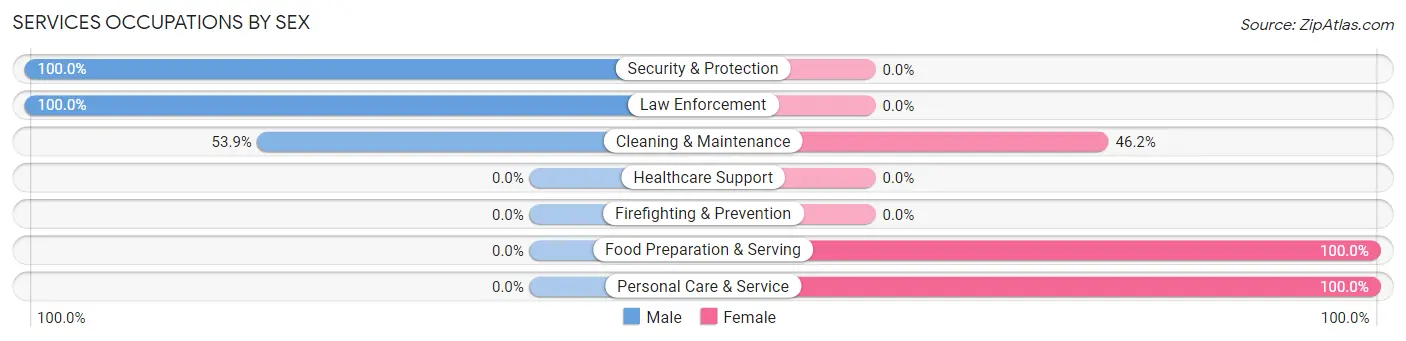 Services Occupations by Sex in Zip Code 54545