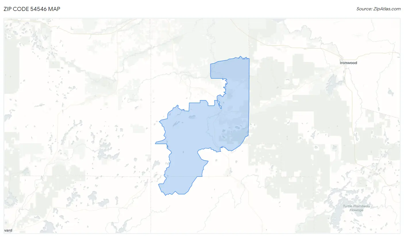 Zip Code 54546 Map