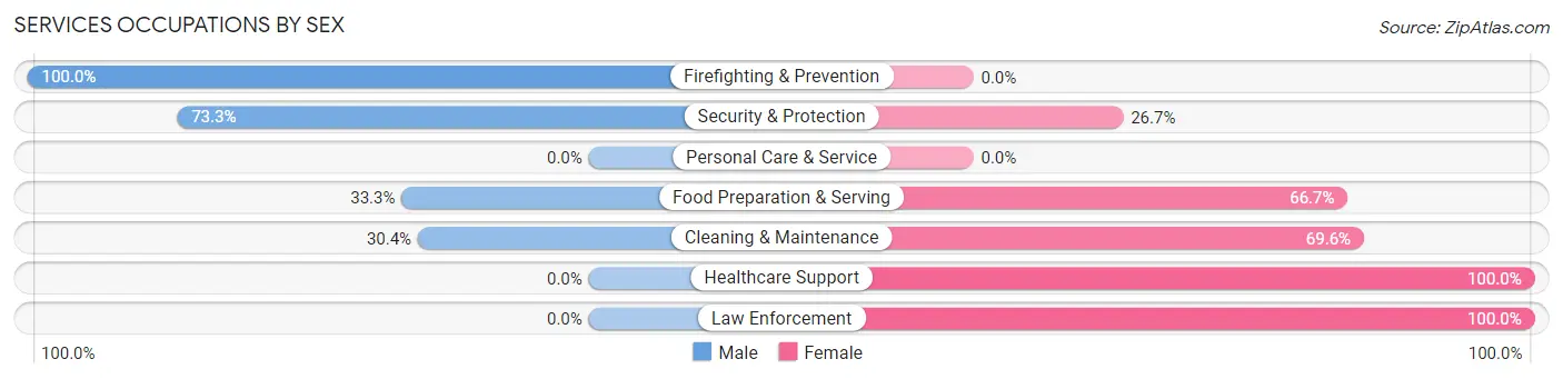 Services Occupations by Sex in Zip Code 54554