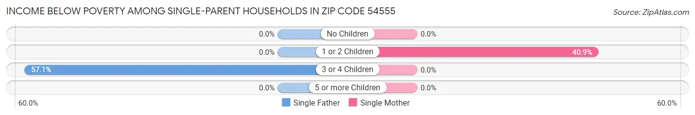 Income Below Poverty Among Single-Parent Households in Zip Code 54555