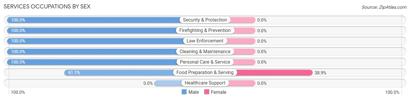 Services Occupations by Sex in Zip Code 54560